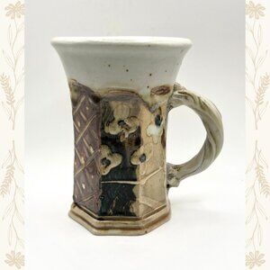 Signed Studio Pottery Mug – Primitive Earthy Design